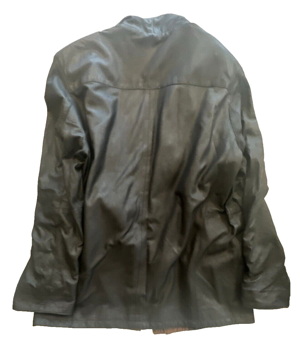 Remy Soft Leather Coat Jacket Drop Waist Black Women’s Size Medium Vintage