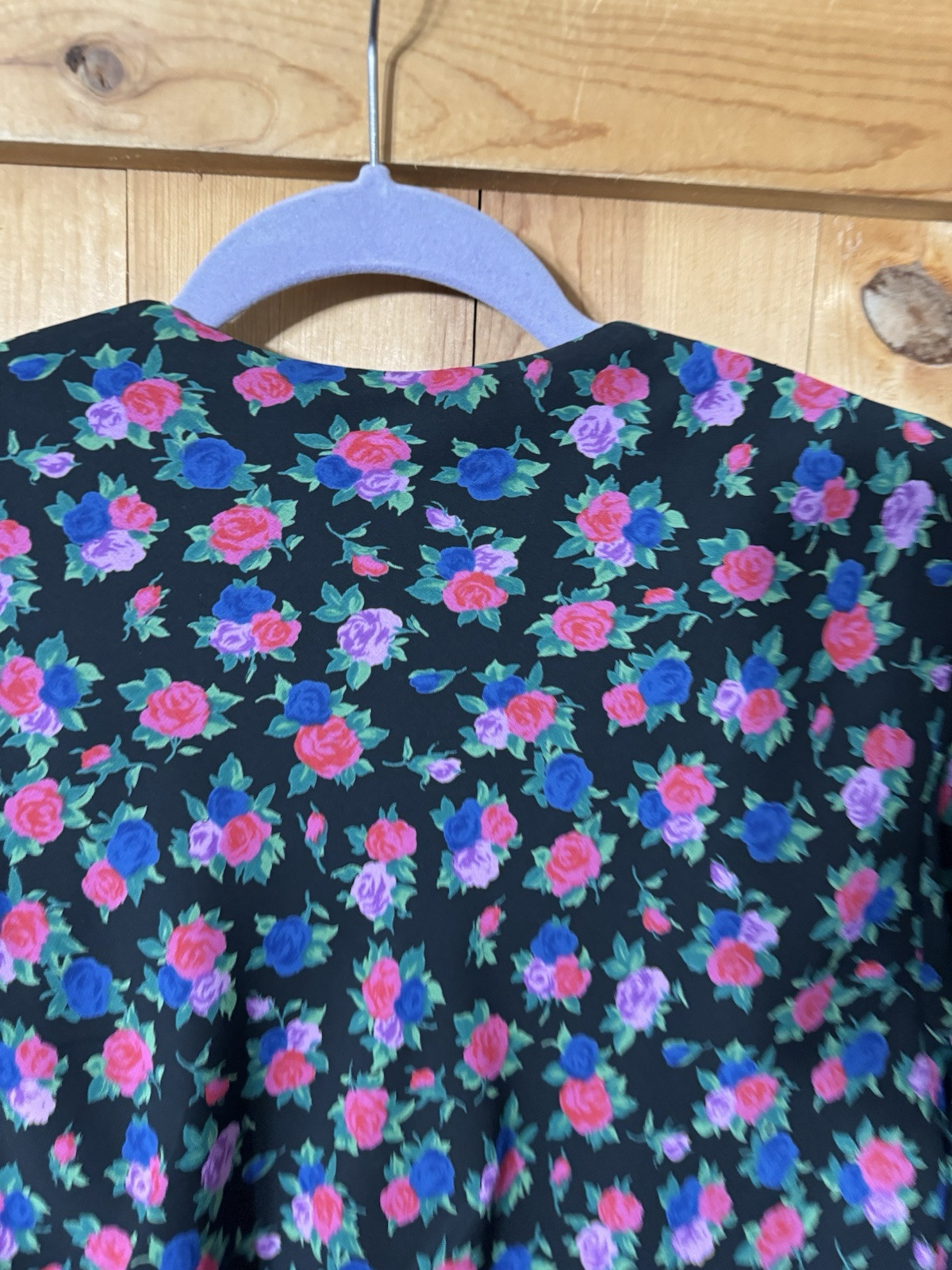 VTG 80s LIZ ROBERTS PUFF By Mary Ann Lamonte Floral Side Wrap Women’s Size M/L