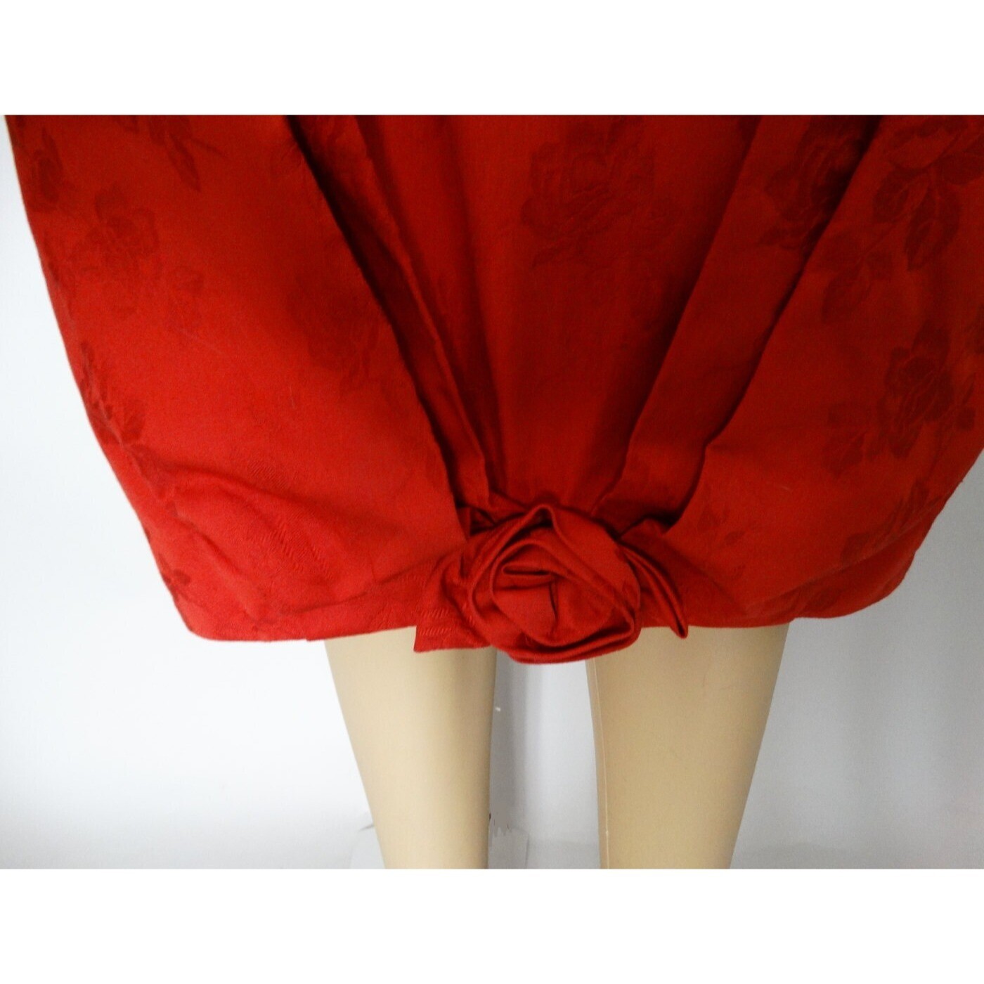 Vintage 1950s Red Cocktail Dress M. Nadler Cotton Sateen AS IS