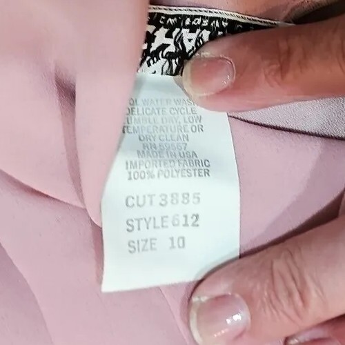 „Monica Richards” dusky pink womens knee-length dress,3/4 sleeve, size 10