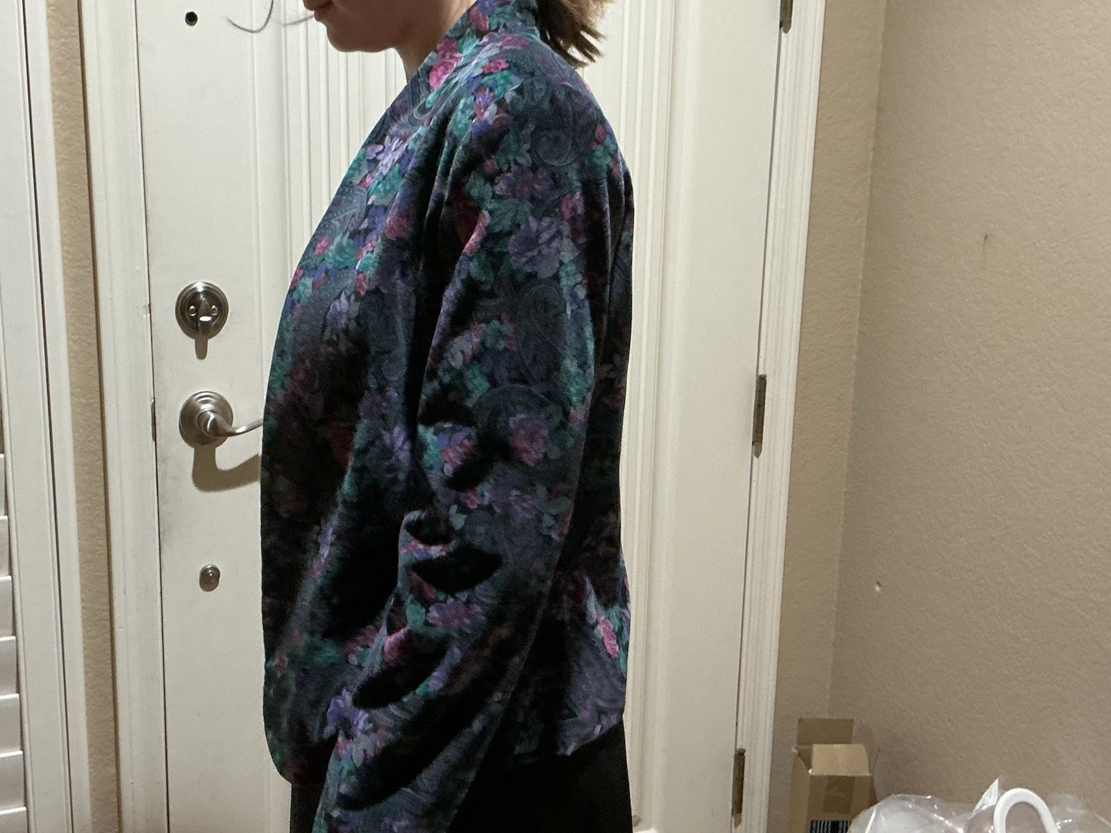 Vintage Lombardi Inc Floral Velvet Blazer Womens 10 USA Made Paisley Jacket