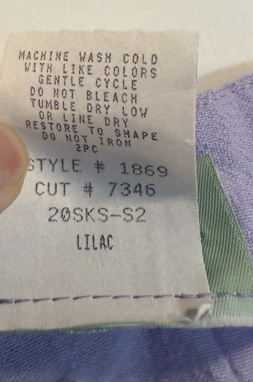 Vintage 220 Hickory Purple Lilac Button Front Blouse XLG Butterfly Pocket Cotton