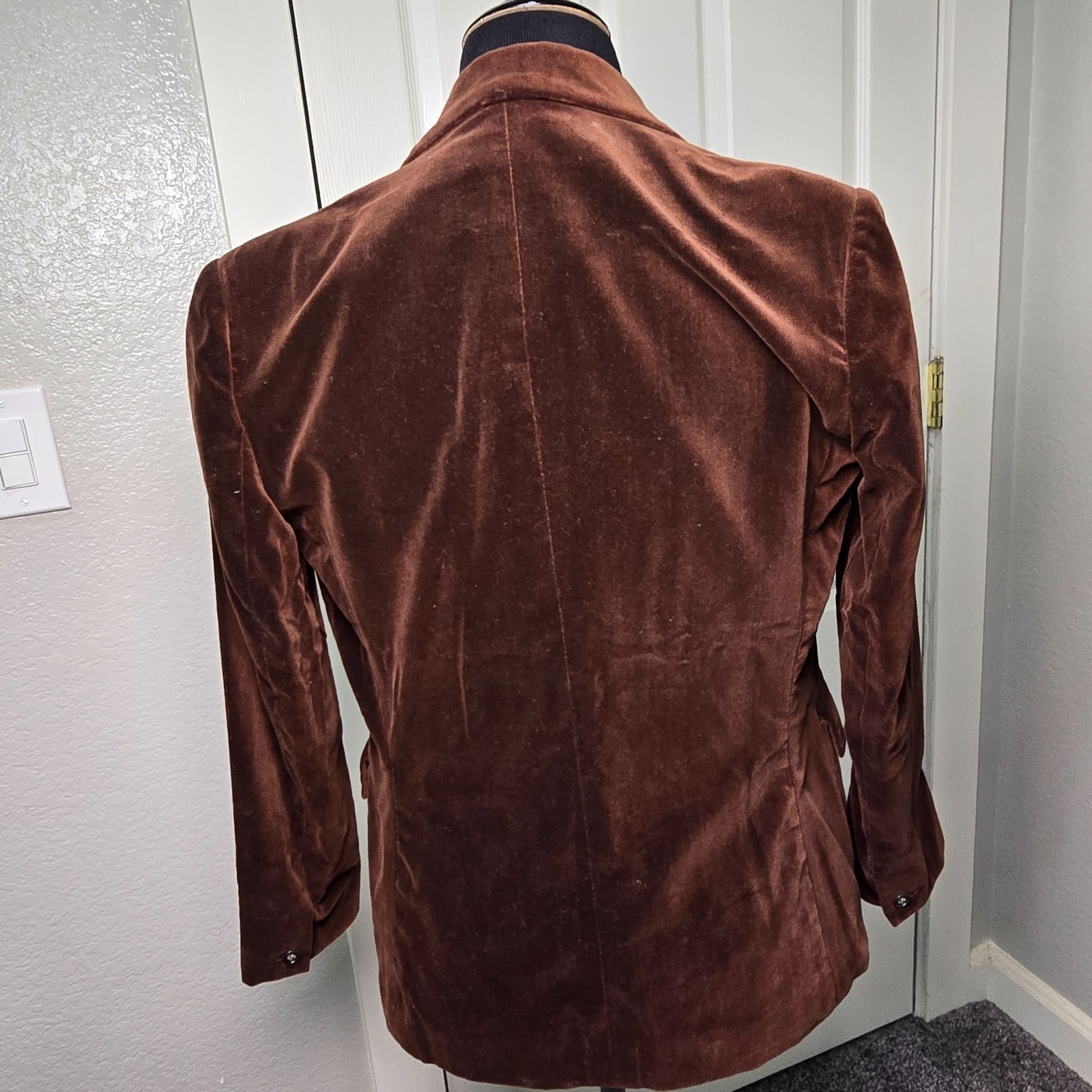 Vintage Prestige of Boston Brown Cotton Velvet Blazer Jacket Women’s Size 8