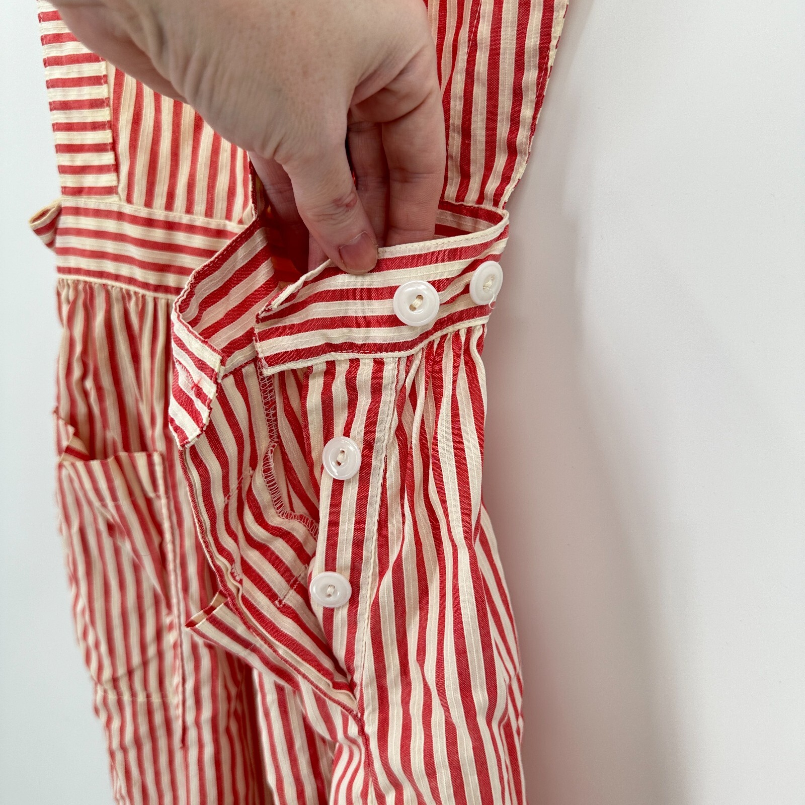 Vtg Shane Uniform Co Candy Striper Dress 12 Red Tucson Medical Center Sanforized