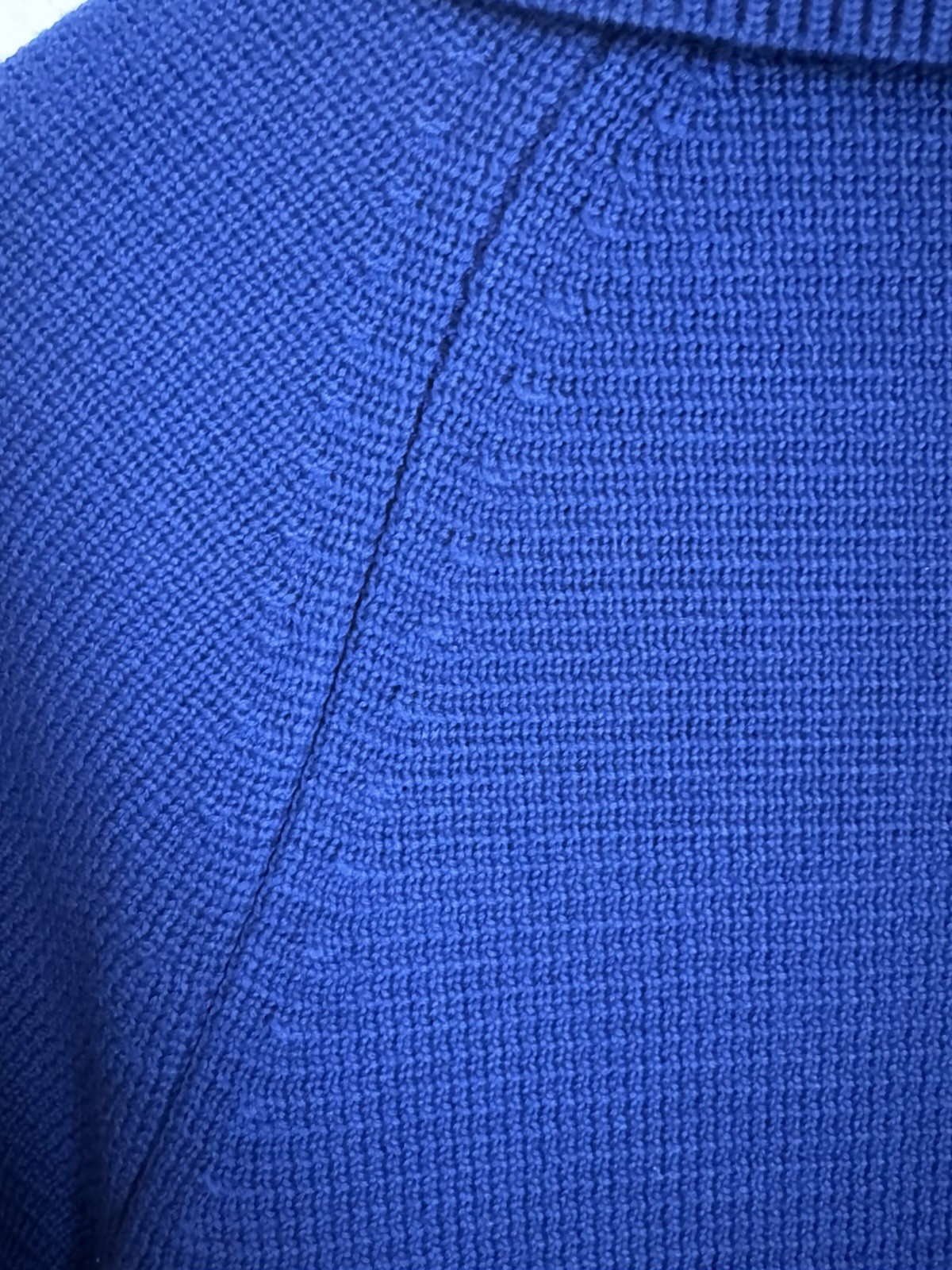Vtg Long Coat Dorce LeRoy Knitwear Size M 60s 70s Thick Blue Wool Mod Coat Nice