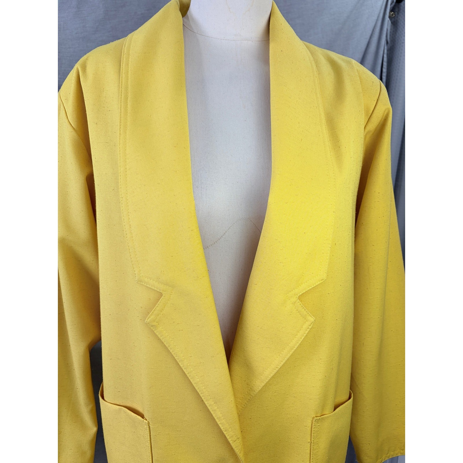 Vintage 80s Edith Flagg Three Flaggs Yellow Skirt Suit Skinner Couture Fabric 10