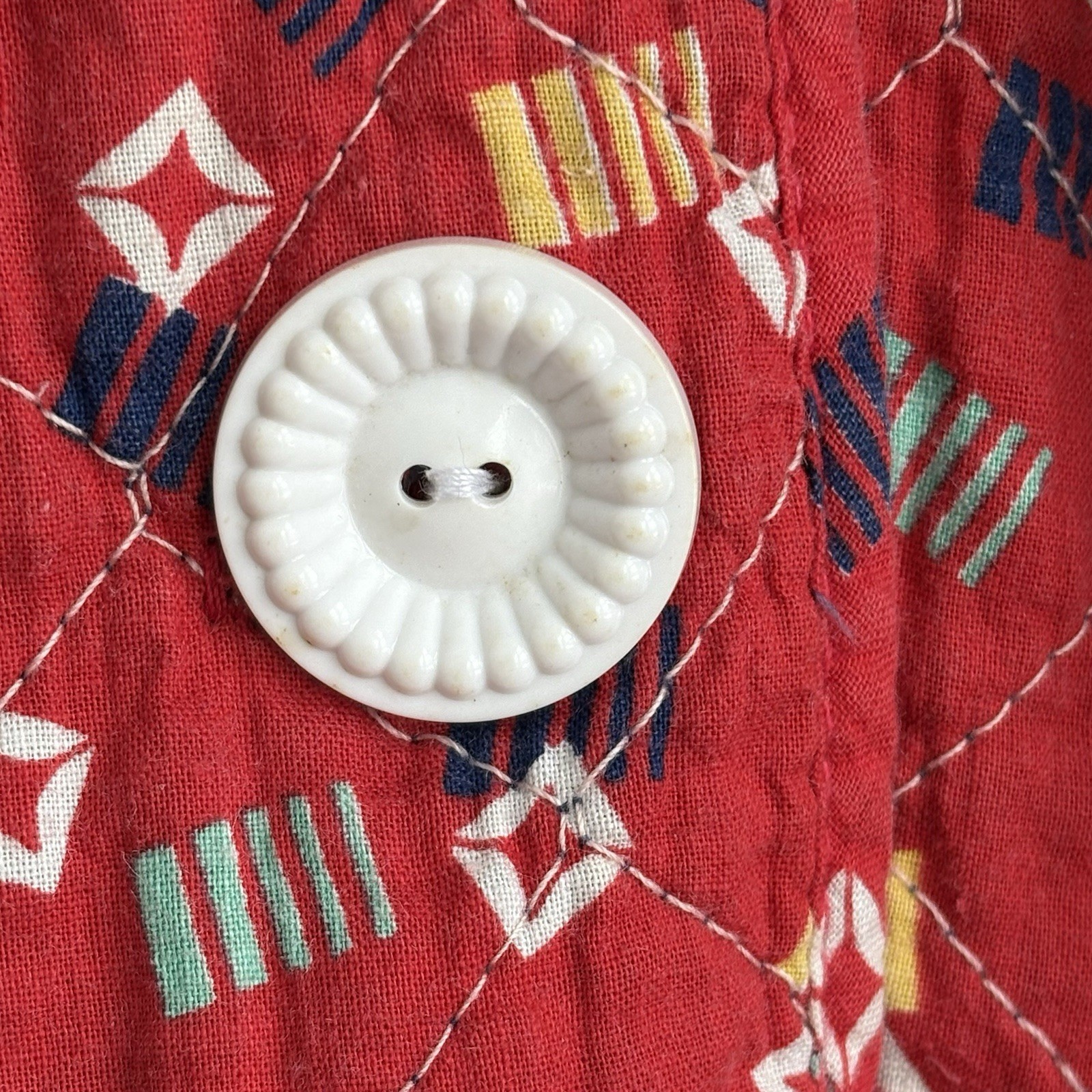 Vintage 40’s 50’s Quilted Cotton Full Circle Skirt Robe Dressing Gown Size XS