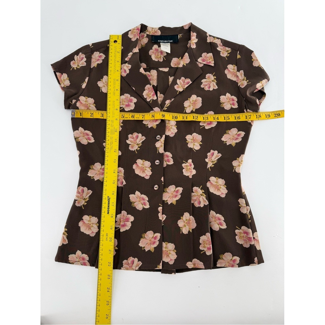 Vintage Jones New York Silk 2 Piece Skirt & Blouse Set Y2K 90s 100% Silk 4/6