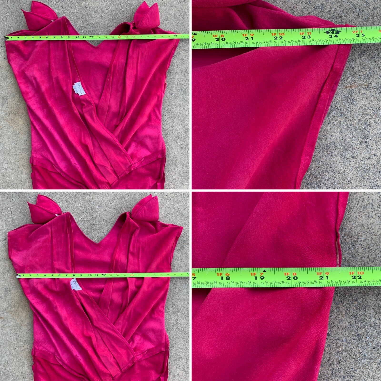 VAKKO Suede Dress Low Back Hot Pink Made In USA 1980s 80s Vintage Size 6
