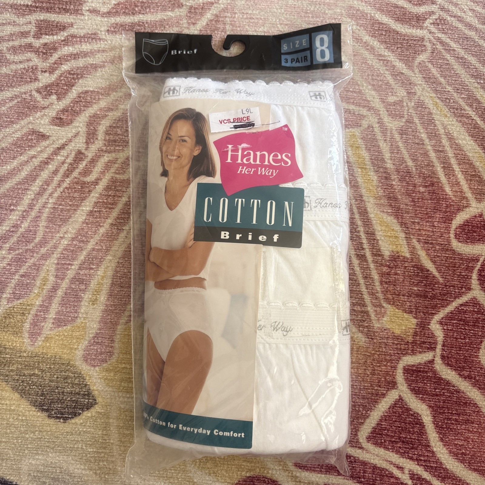 Vintage 1999 Hanes Her Way Women’s White Cotton Briefs 3 Pair Size 8