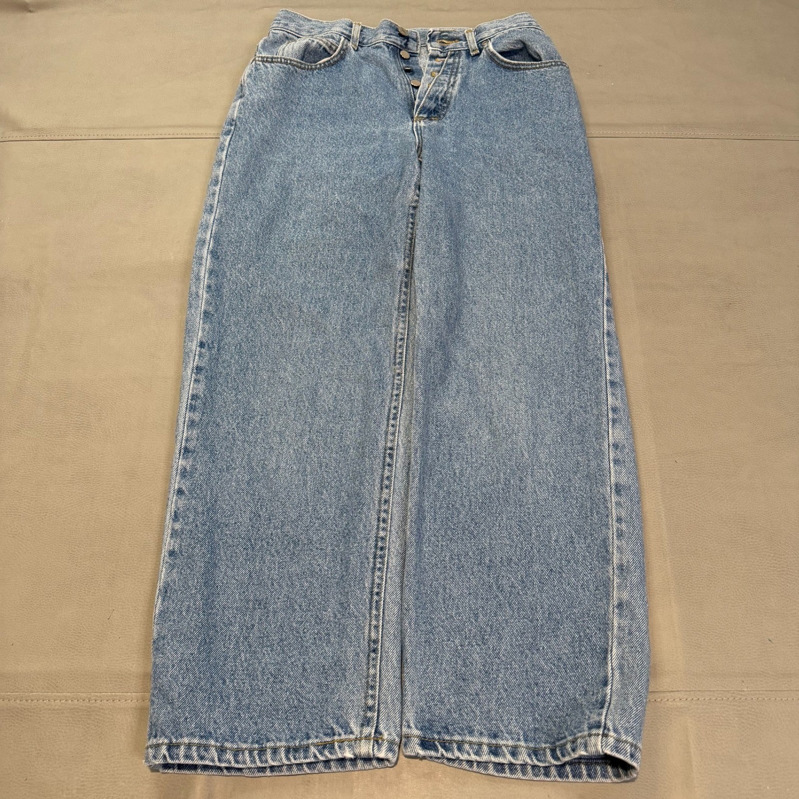 VTG Lee USA Straight Leg High Rise Jeans Light Wash USA Skate 28×26/9 PM-5713
