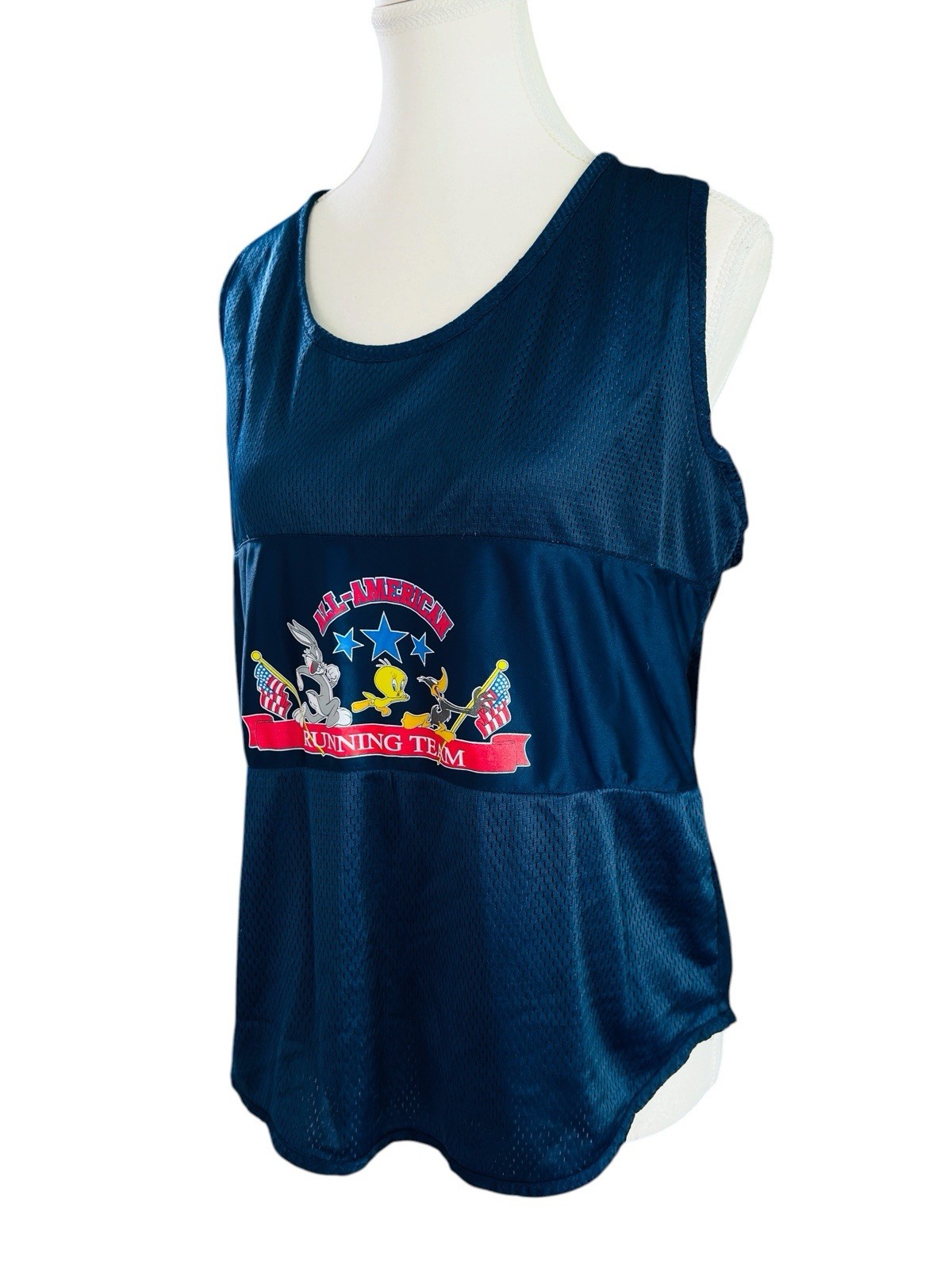 Vintage Looney Tunes All-American Running Team Mesh Jersey Tank Top S