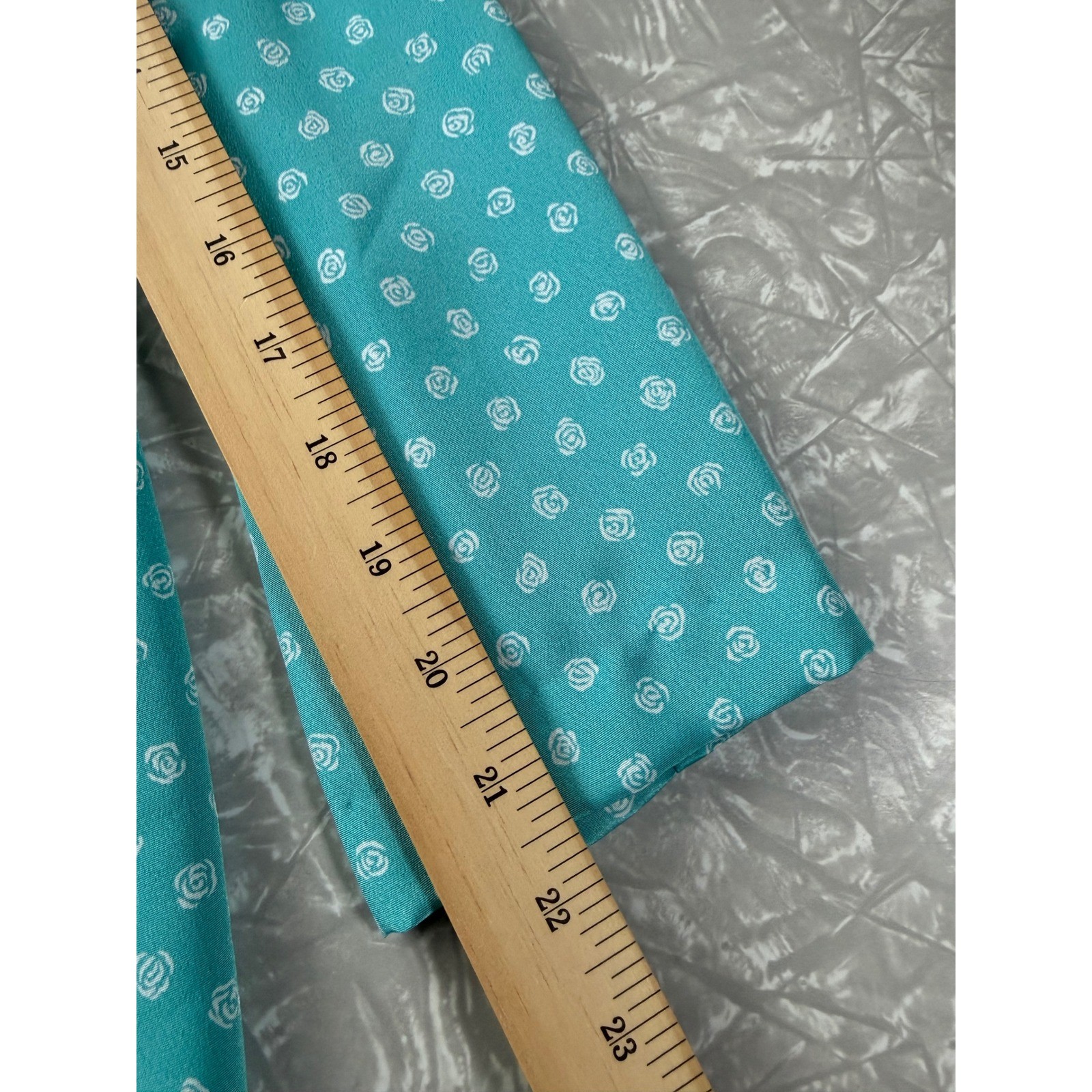 Pellini Petites Von Bramlett Vintage 80s Teal Rose Floral Midi Dress 9/10 USA