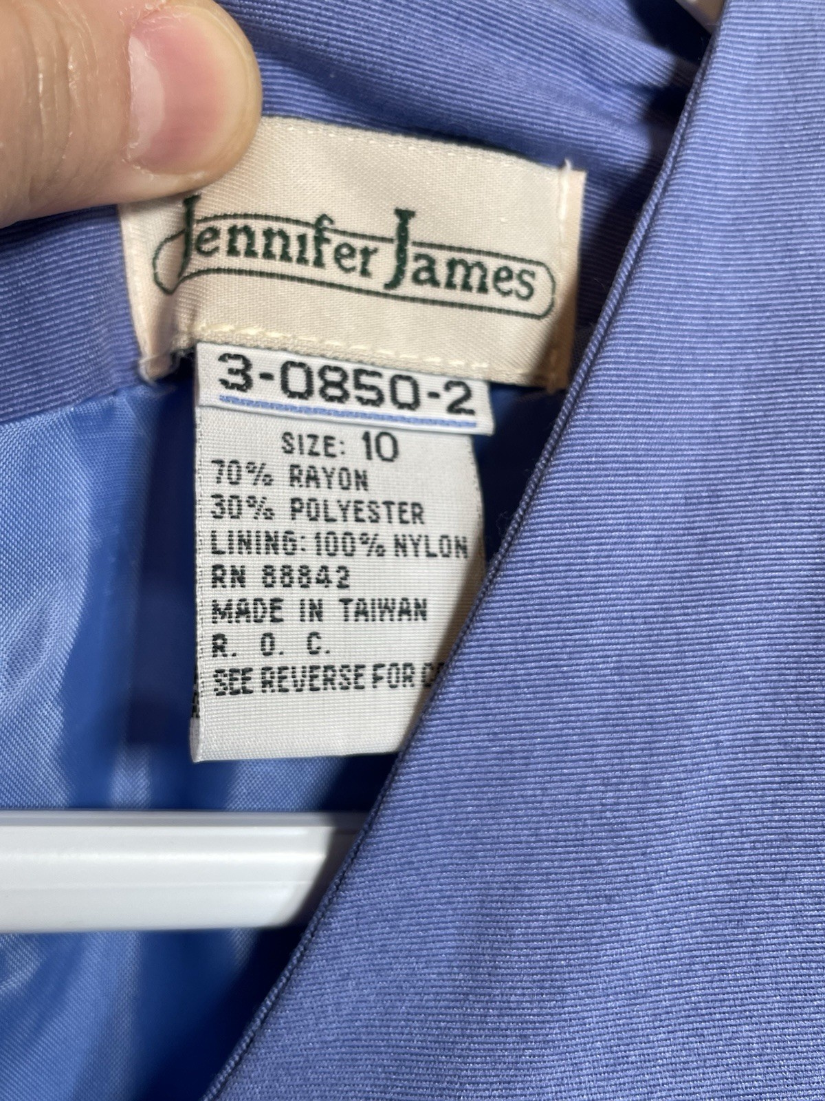 Vintage Jennifer James Baby Blue Dress Career Church Layered Jacket Look Size 10