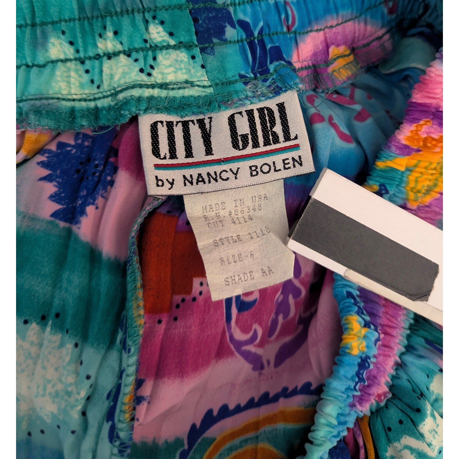 Vtg 80s City Girl Multicolor Airbrush Pleated Midi Skirt Sz 6 Dopamine Indie G1