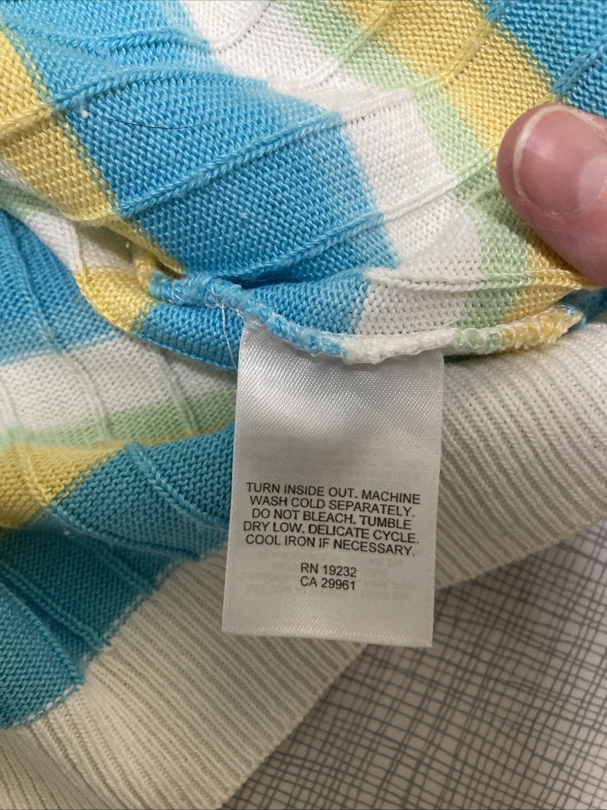 Vtg 80s 90s Alfred Dunner Striped Knit Polo Top USA Made Coastal Grandma Pastel