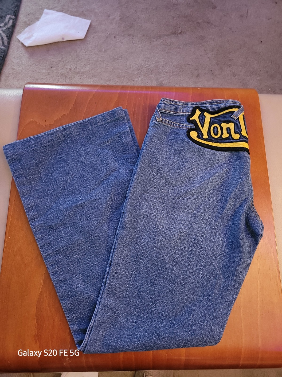 RARE Y2K Von Dutch Sz 29 Vintage Back Patch 90’s Jeans Distressed Wide Leg