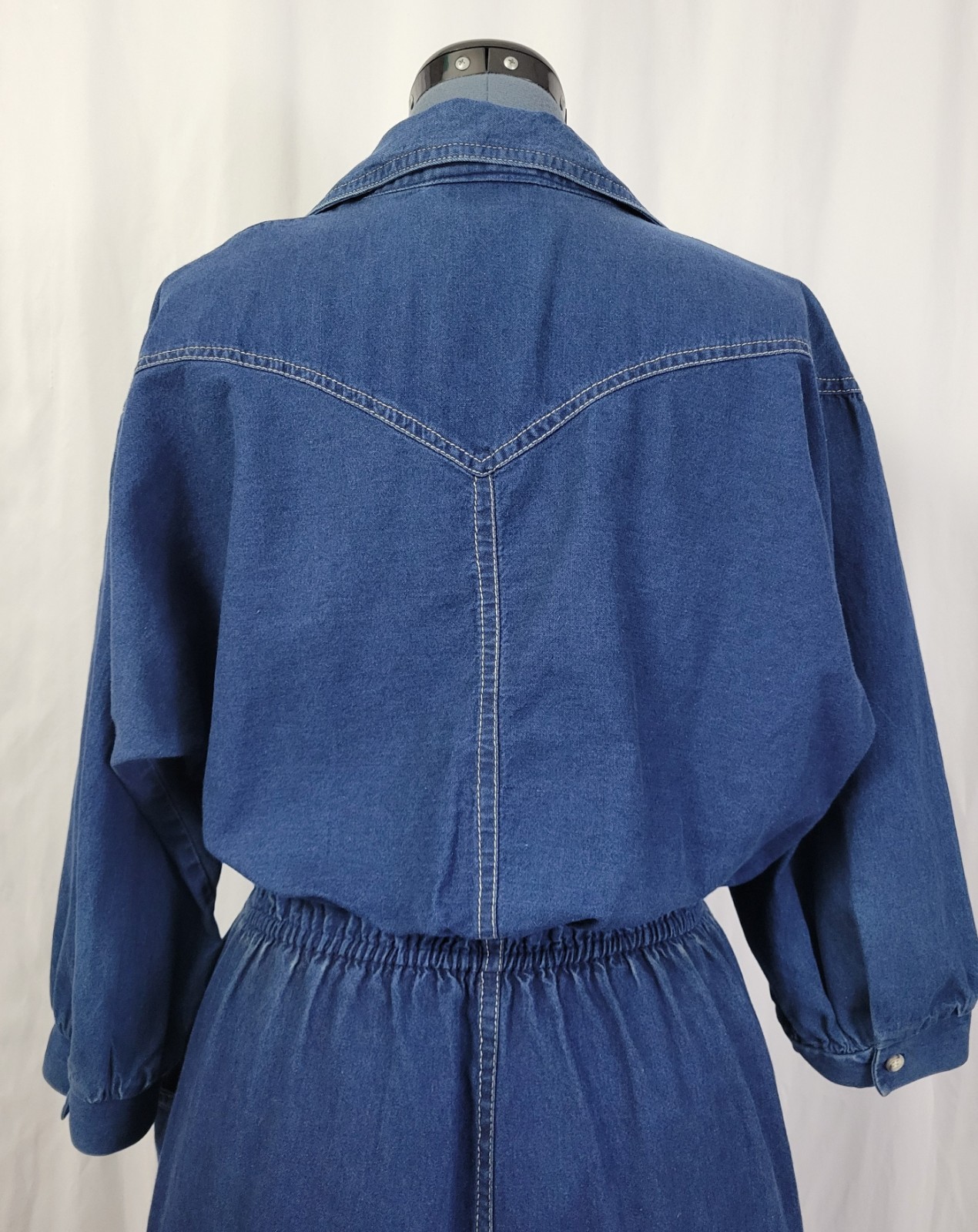 Vintage Kay Brandon for H & A Denim Shirt Dress w Elastic Waist Size M/L?