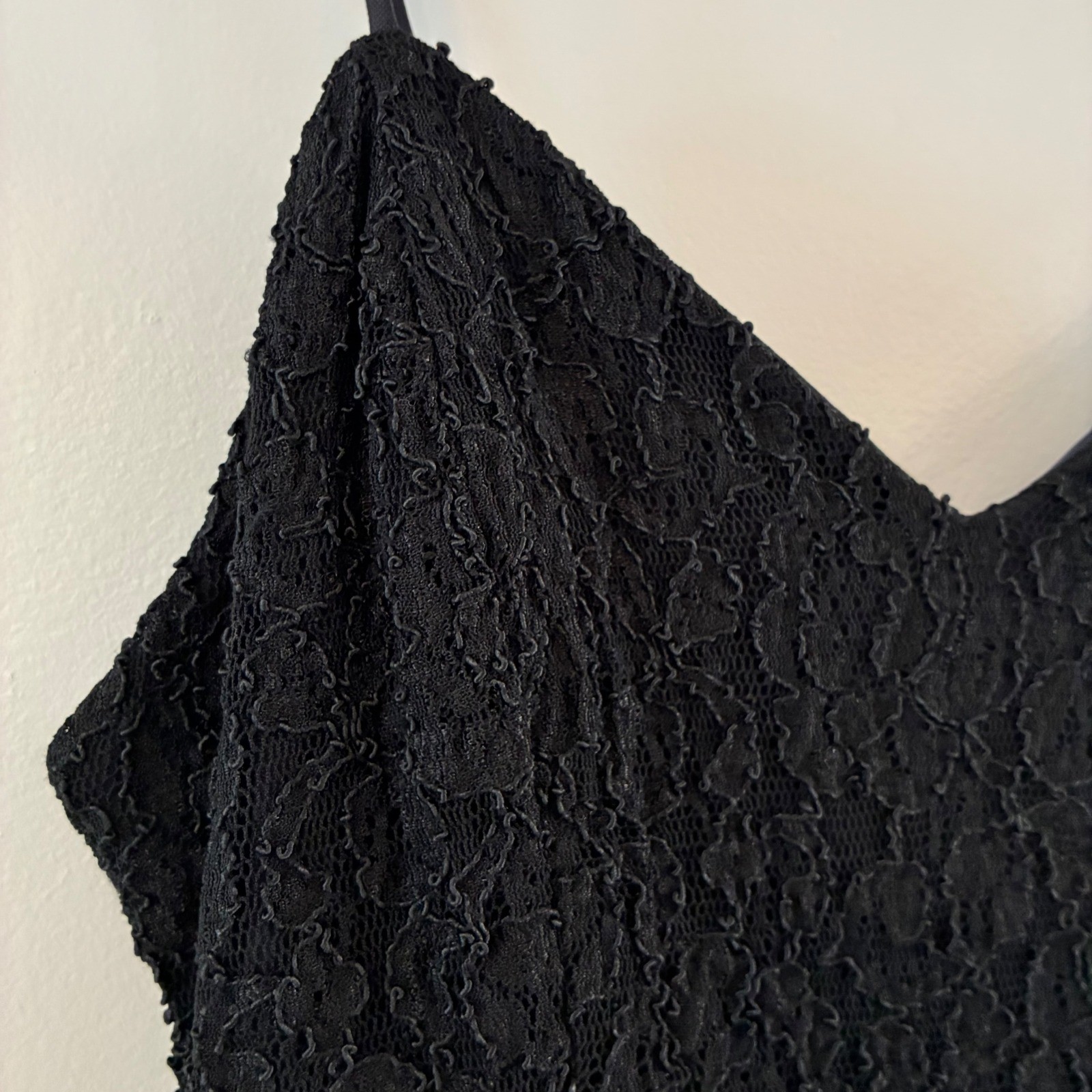 Vtg Late Edition Ltd Dress Lace Tiered Ruffle Mini Cocktail LBD Party Coquette