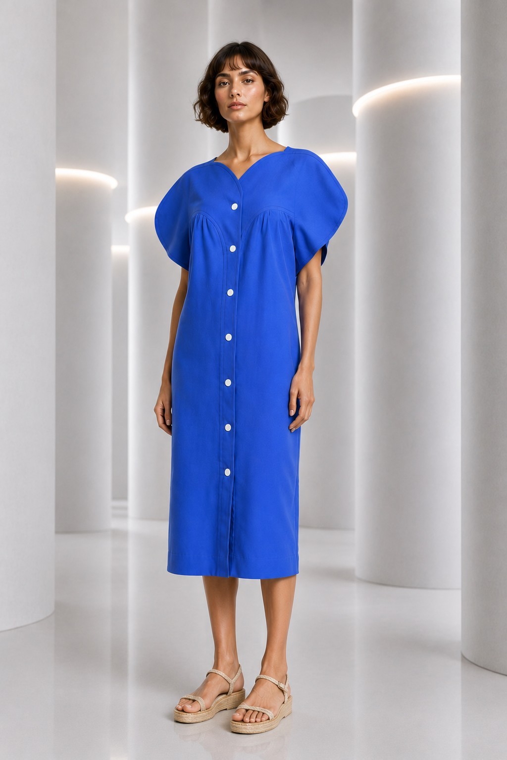 PIERRE CARDIN – 1980s Blue Cotton Sundress, Size-6