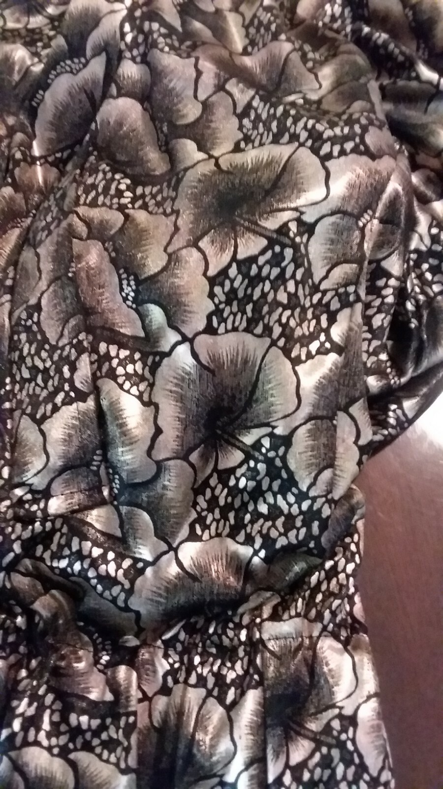 Vintage Nicole J Farah SOFT Packable Gold Metallic Floral Jacket J-Farah XL