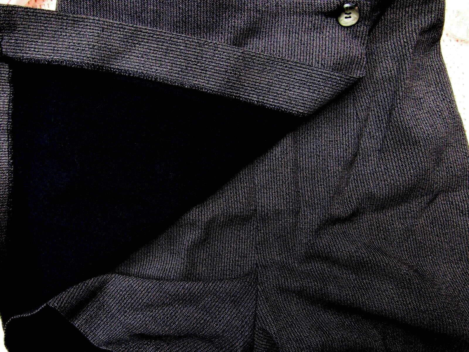 VTG ALL THAT JAZZ Flat Front Skort Shorts Pinstripe Charcoal Gray Black 9/10 EUC