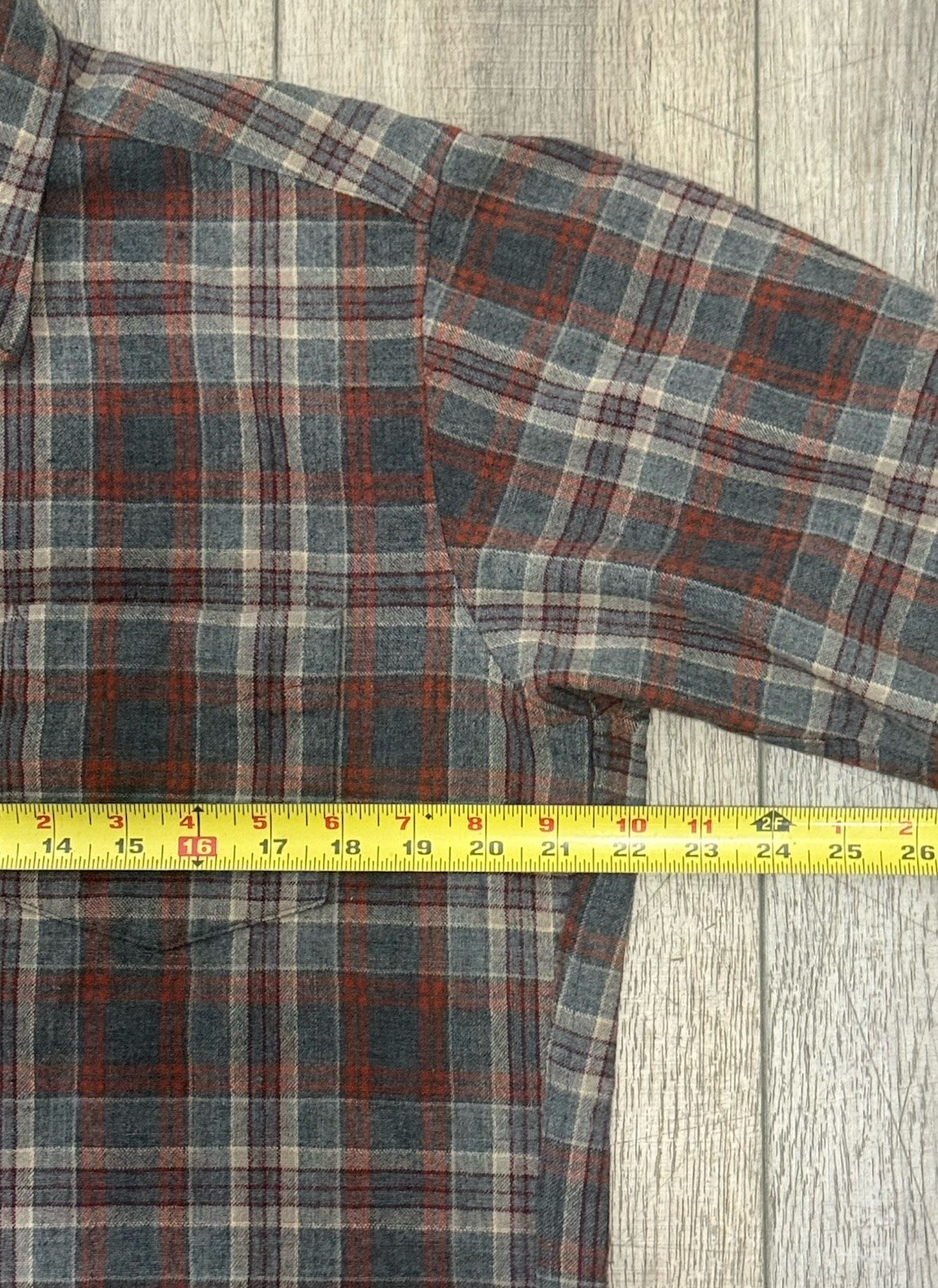 PENDLENTON plaid wool vintage shirt gray/orange women’s size Large pre-owned