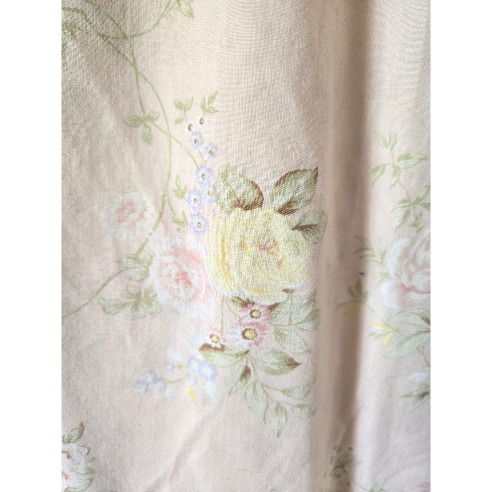 Vintage Cliche Tea Rose Lace Trim Nightgown Sleep Dress Shabby Chic Cottagecore