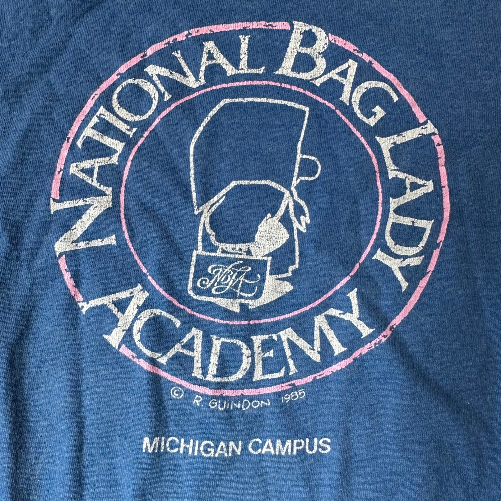 Vintage 80s National Bag Lady Academy Michigan T Shirt Screen Stars Size Small