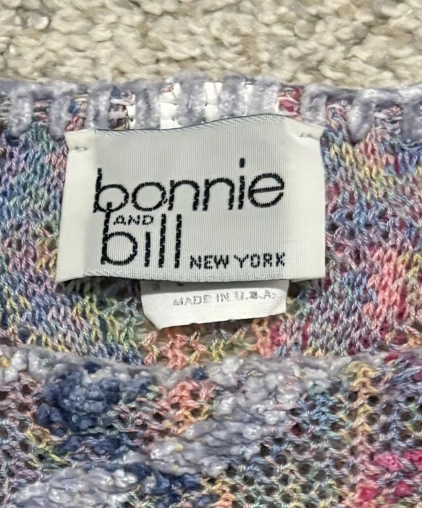 Vtg 80’s Bonnie And Bill New York Sweater Large Pull Over Multi Color Pattern