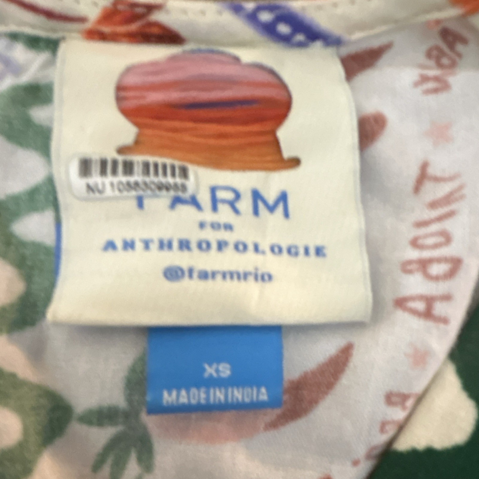 FARM Rio for Anthropologie Maxi Dress XS Bohemian Floral Tie Front Cream Orange