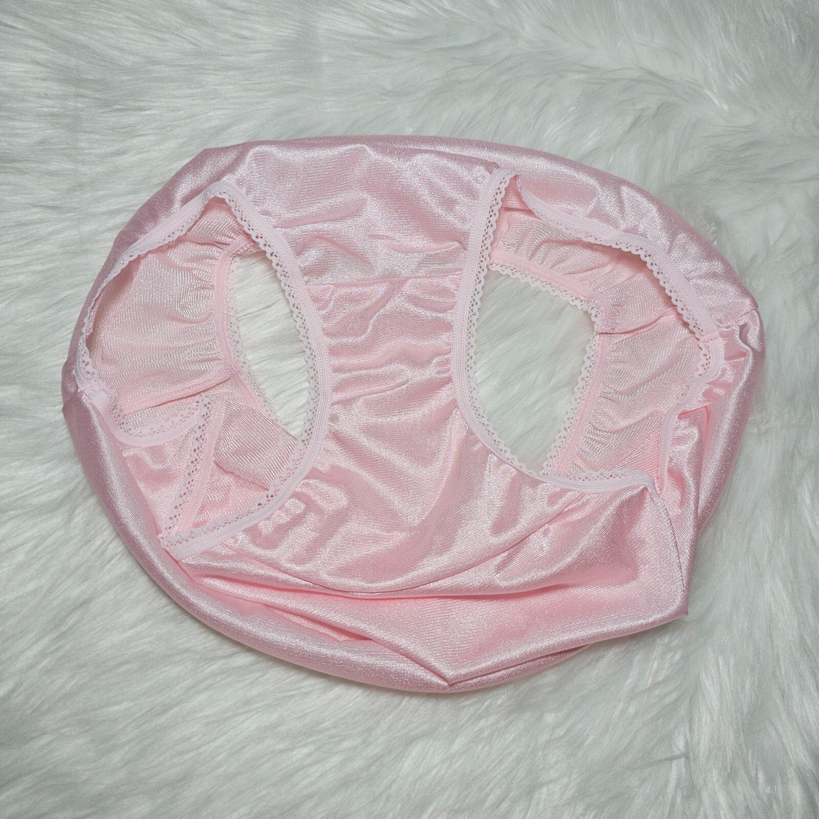Vintage Silky Pink Panty 100% Nylon Sissy Sheer Brief Size 6-7 Hip 35-39″