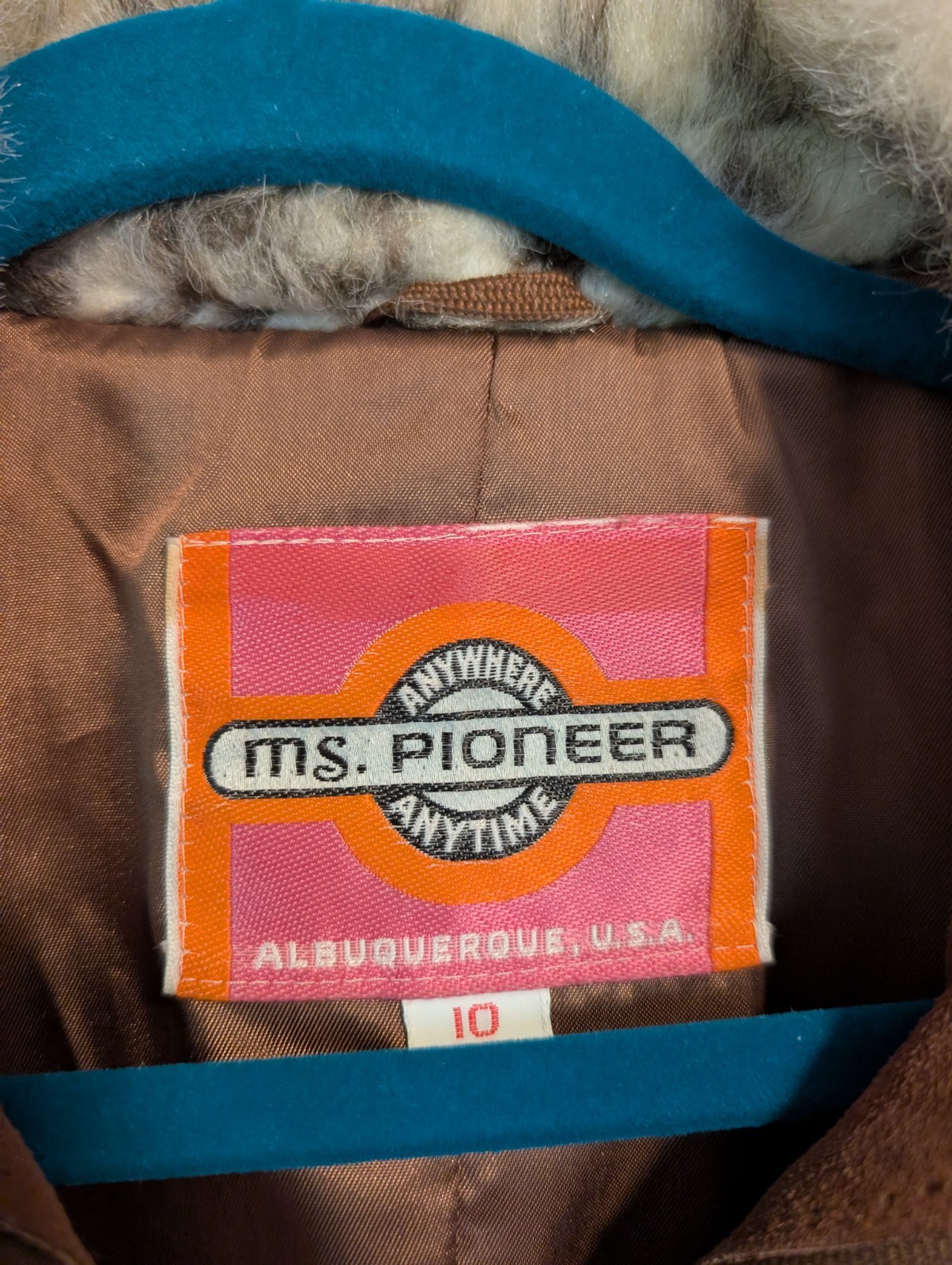 Vintage Ms. Pioneer Women’s 10 Genuine Leather Suede & Faux Fur Button Up Jacket