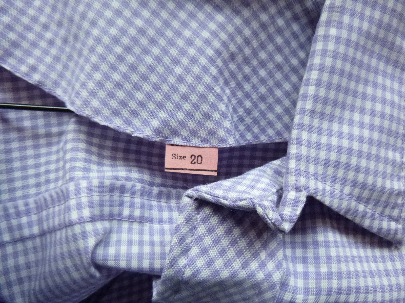 NOS Vtg 60s Shirtwaist Dress Lilac Gingham W/ Belt Sz 20 XL/XXL *VOLUP*