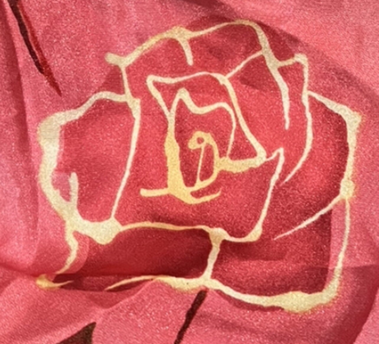 VTG80’s Alexandra Nicole Women’s Red Pink Roses Doubled Spaghetti Straps Slip M
