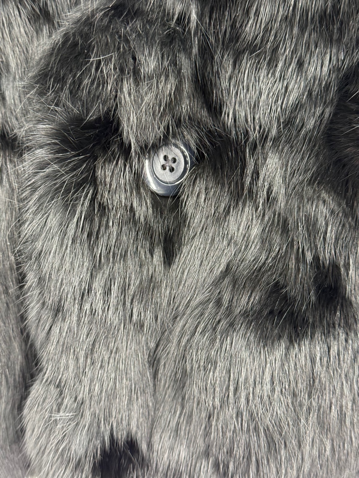 Vintage 1980s Sergio Valente Black Genuine Rabbit Fur Coat Women’s Size Medium