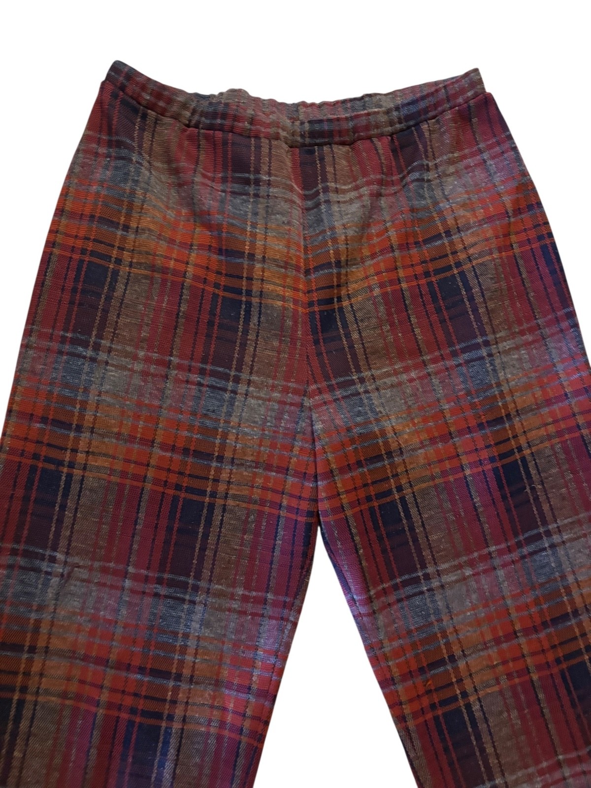 Vintage Graff Californiawear Polyester Retro Red and Blue Plaid Stretch Pants