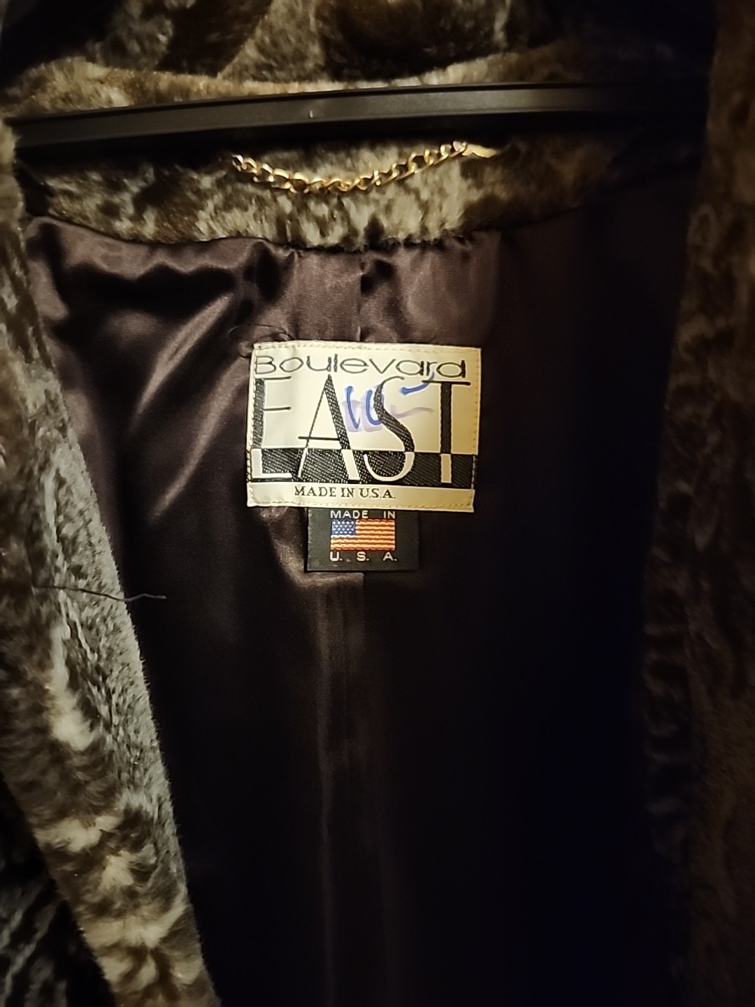 Vtg Faux Fur Long Hooded Coat Size S 6-8 USA Luxe Mob Wife Boulevard East