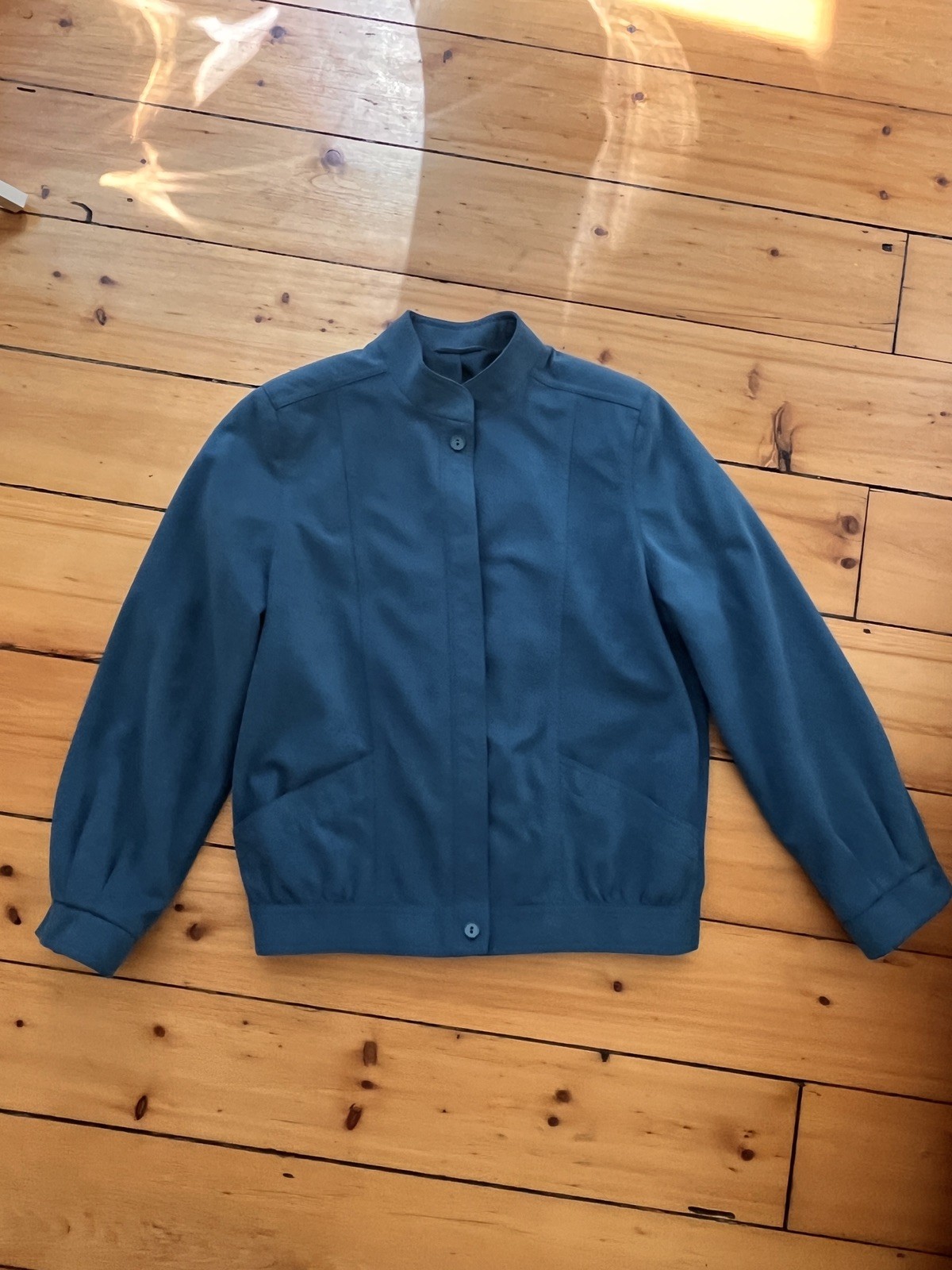 Vintage Faux Suede Teal 80’s/90’s Jacket Made in West Germany