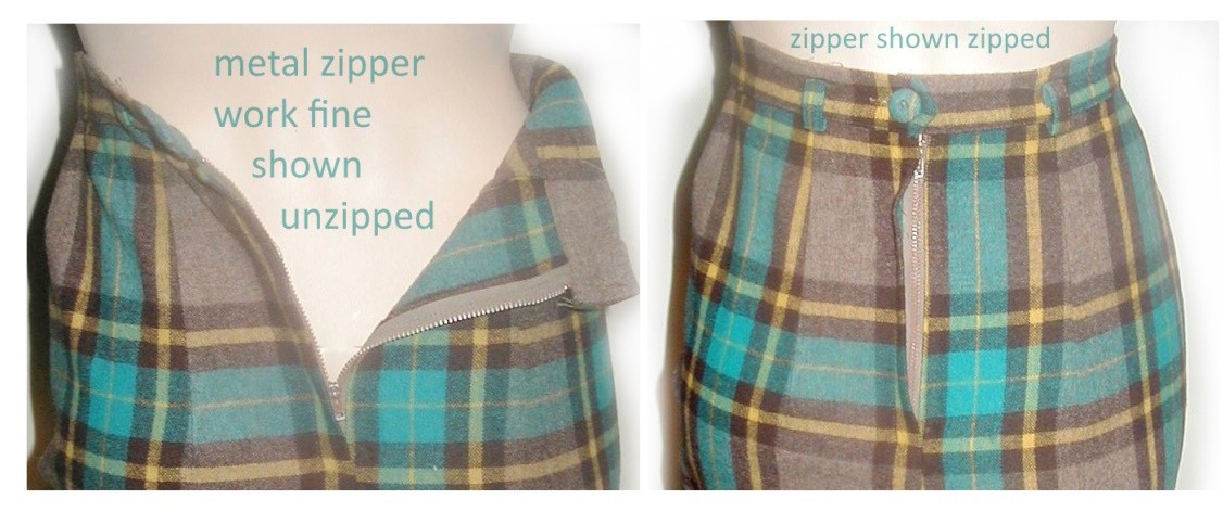 Preppy PLAID WOOL PENCIL SKIRT Teal cocoa golden 24W Vintage 1950s Wiggle TAB