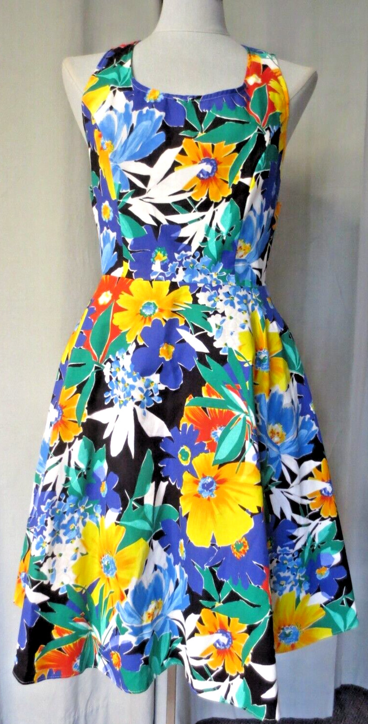 Vintage 80s Steppin’ Out Floral Garden Party Prom Crinoline Halter Dress Size 11