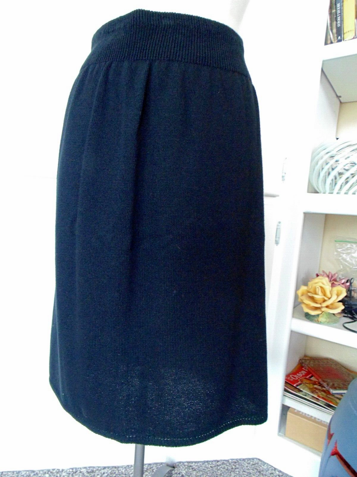 Vtg Laura Alyzia Sweater Knit Power Suit Blazer Skirt 2 Pc Set Red Black sz 12