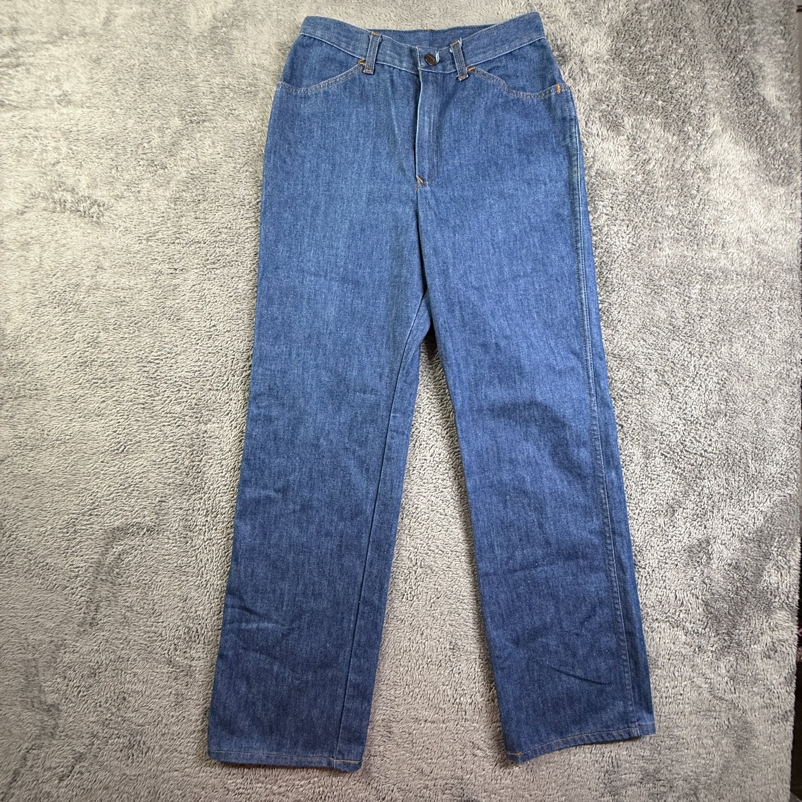 Vintage 70s Sears Womens 12 Bootcut Jeans Indigo Blue Denim Talon Zipper
