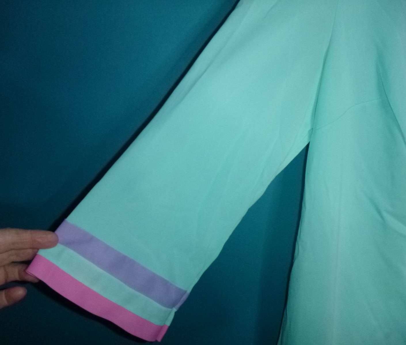 Vtg 60s Gossard Artemis Peignoir Set Nightie & Robe Aqua Pink Lilac Sz S