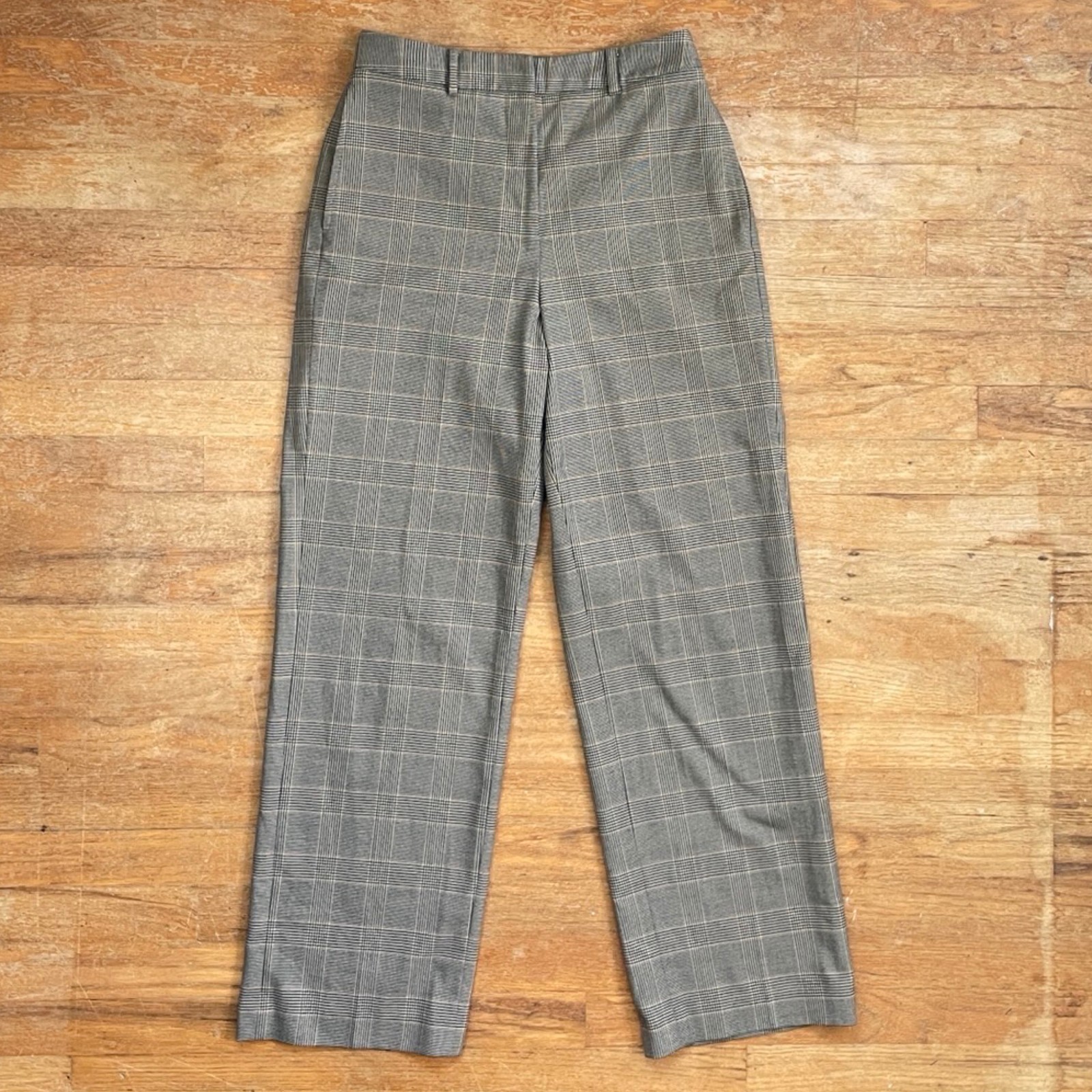 Vintage Glen Plaid Pants Size XS (4) 26″ Waist 1990s Eddie Bauer High Waist