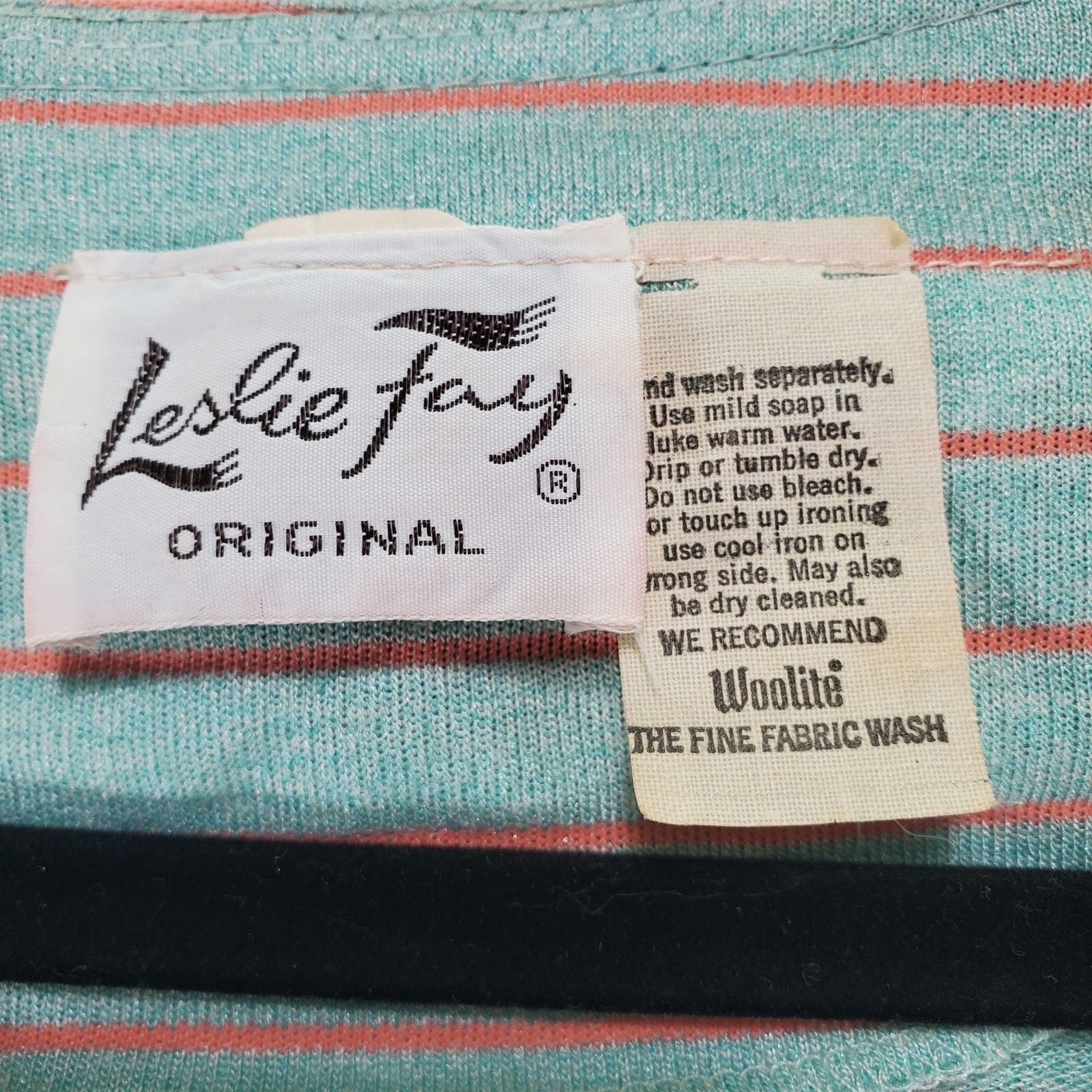38 Vintage Leslie Fay Knit Rayon Button Up Dress Short Cap Sleeve Square Neck