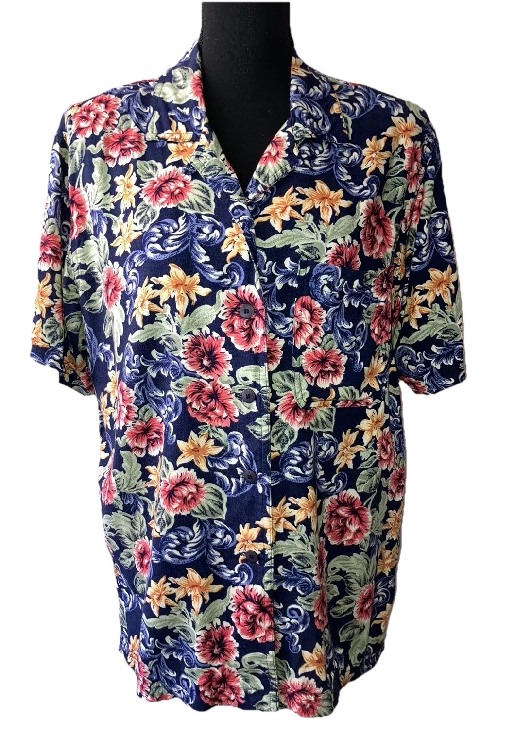 Vintage ’80s Sutton Supply Oversized Floral Short Sleeve Button Down Shirt M/L
