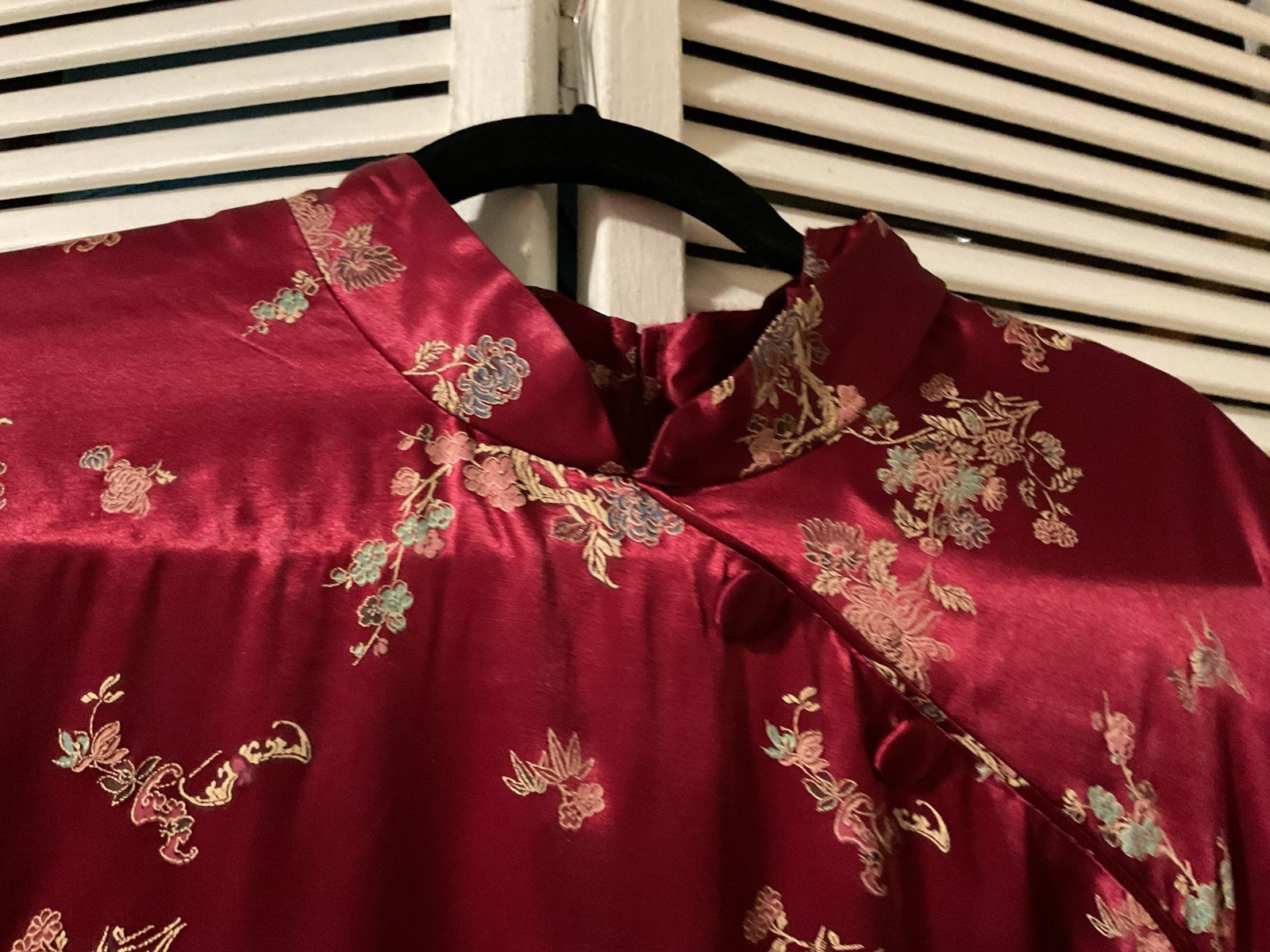 Plus Size Vintage Size 26 Maroon Asian Style Dress By Cimmaron