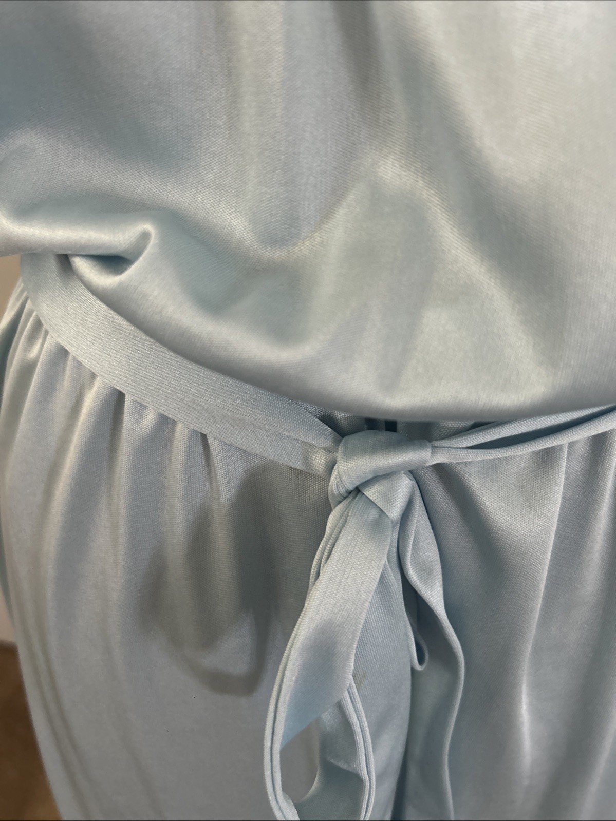 Vintage 1970’s Sears The Fashion Place Silky Baby Blue Disco Dress Vtg. Size 12