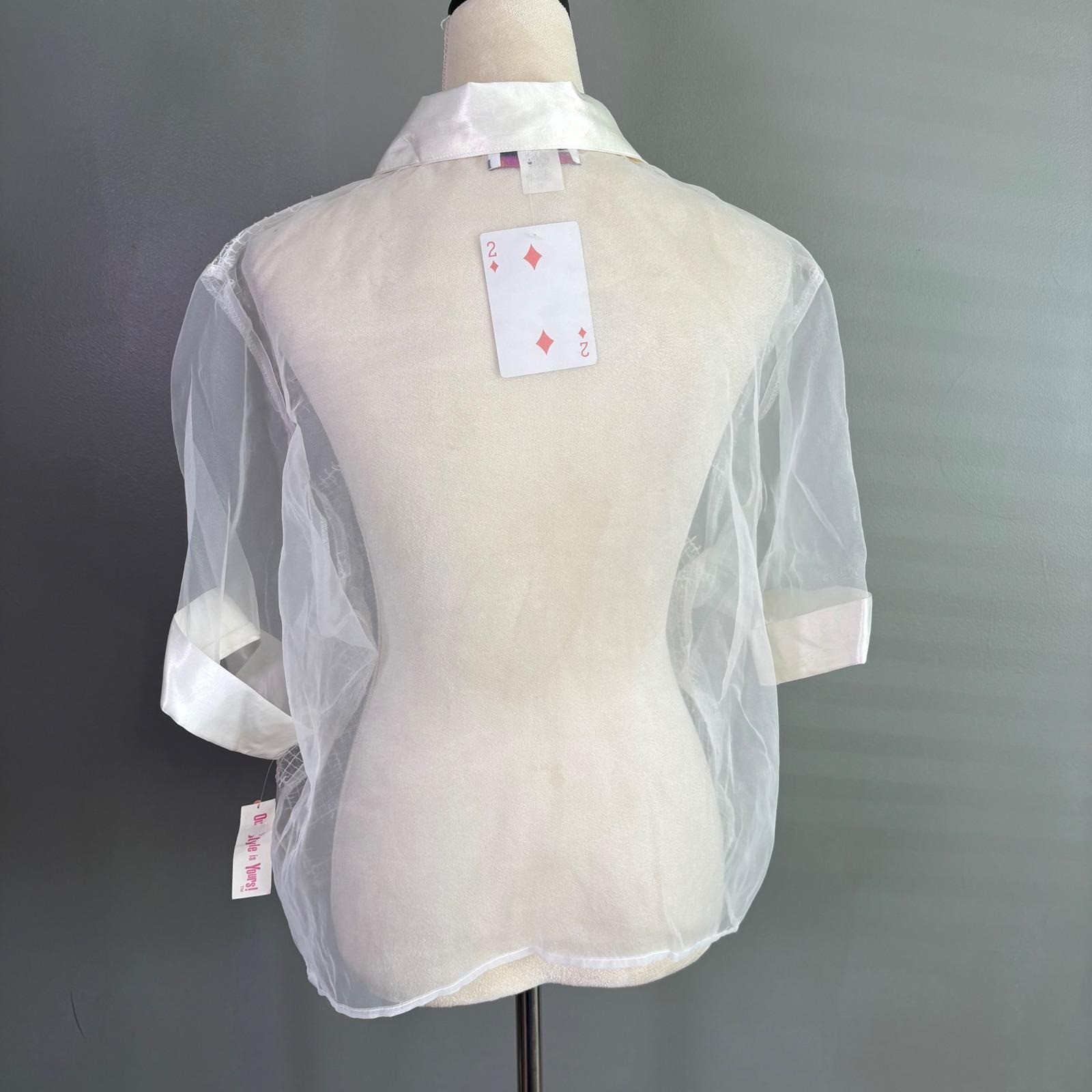 NWT Vintage Diana Marco Sheer Organza Top 20 90s Boxy Ethereal Club Avant Garde